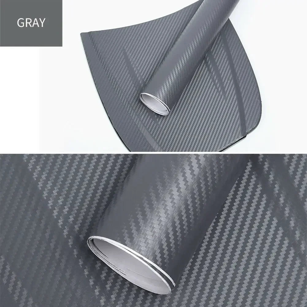رول ملصقات كربون فايبر ثلاثي الأبعاد للسيارة والدراجة النارية 30×127سم – 3D Carbon Fiber Sticker Roll Film Wrap Car Motorcycle DIY Vinyl Decal 30x127cm