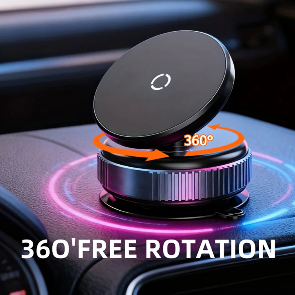 حامل هاتف مغناطيسي بكوب شفط للسيارة متوافق مع MagSafe دوران 360° – Suction Cup Magnetic Car Phone Holder MagSafe Compatible 360° Rotation Dashboard Stand