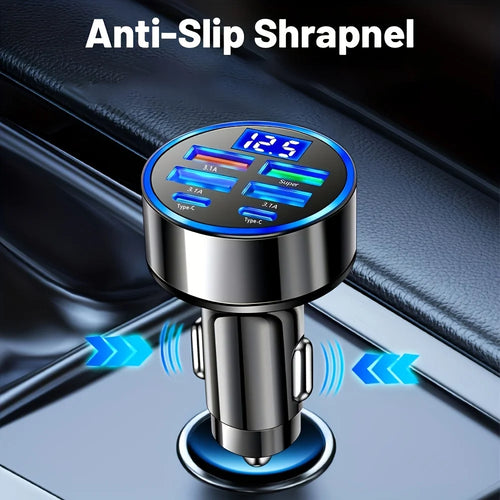 6 in-1 Fast Charging Car Adapter 3.1A Dual  محول شحن سيارة 6 في 1 | شحن سريع 3.1 أمبير