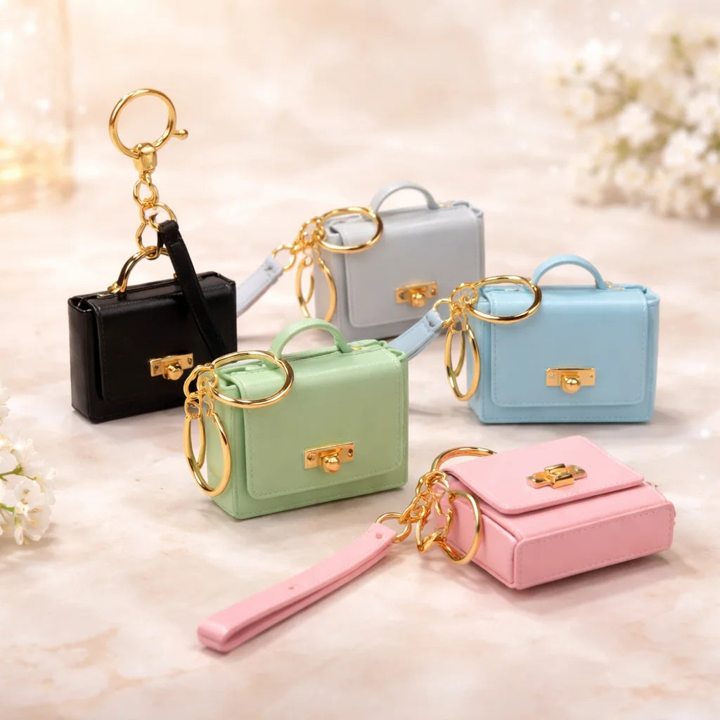 حلقة مفاتيح حقيبة صغيرة محفظة عملات أنيقة هدية متعددة الاستخدامات – Mini Bag Keychain Coin Purse Pendant Versatile Fashion Ornament Gift Keyring
