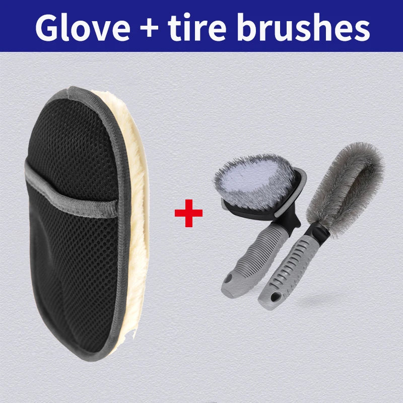 قفازات غسيل السيارة الاحترافية صوف ناعم – Professional Car Wash Gloves Soft Wool Microfiber Cleaning Mitt