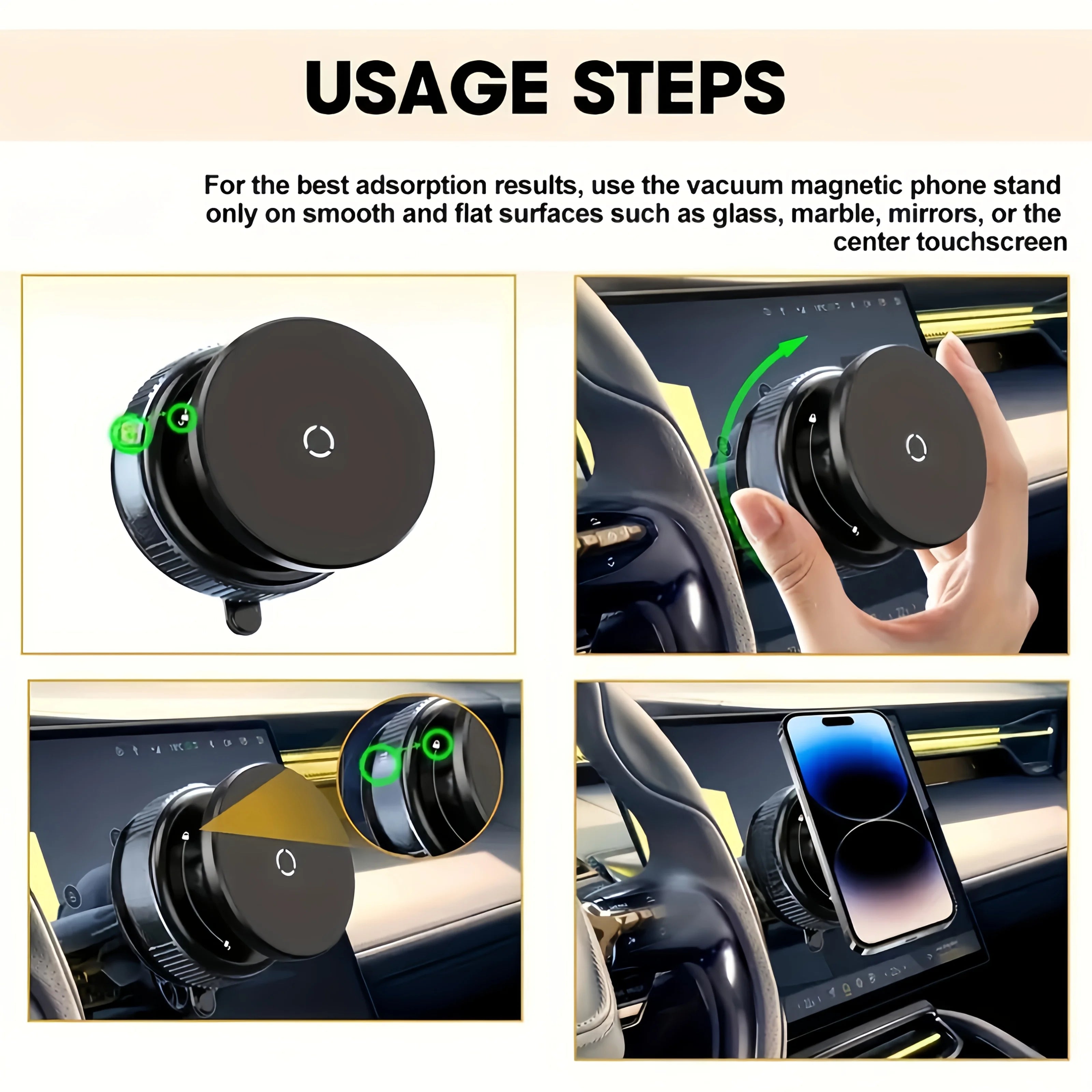 حامل هاتف مغناطيسي بكوب شفط للسيارة متوافق مع MagSafe دوران 360° – Suction Cup Magnetic Car Phone Holder MagSafe Compatible 360° Rotation Dashboard Stand