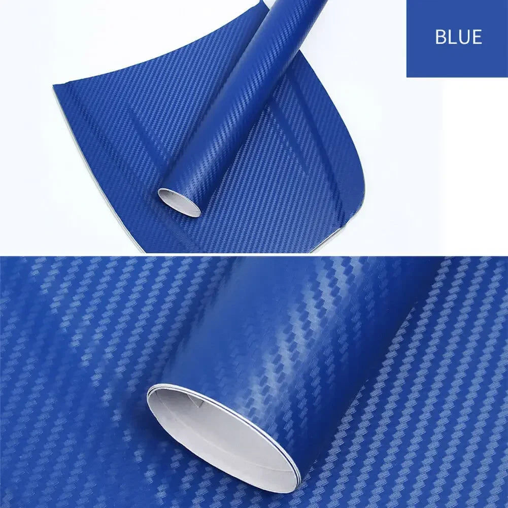 رول ملصقات كربون فايبر ثلاثي الأبعاد للسيارة والدراجة النارية 30×127سم – 3D Carbon Fiber Sticker Roll Film Wrap Car Motorcycle DIY Vinyl Decal 30x127cm
