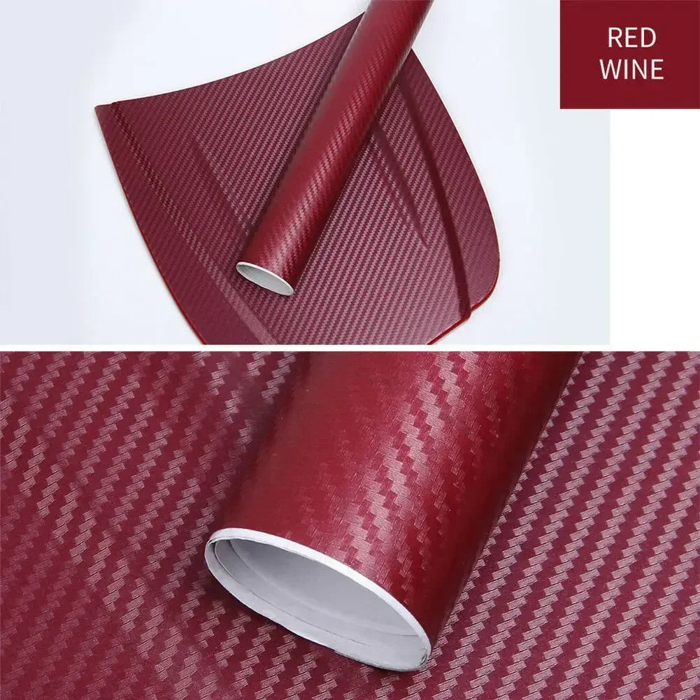 رول ملصقات كربون فايبر ثلاثي الأبعاد للسيارة والدراجة النارية 30×127سم – 3D Carbon Fiber Sticker Roll Film Wrap Car Motorcycle DIY Vinyl Decal 30x127cm