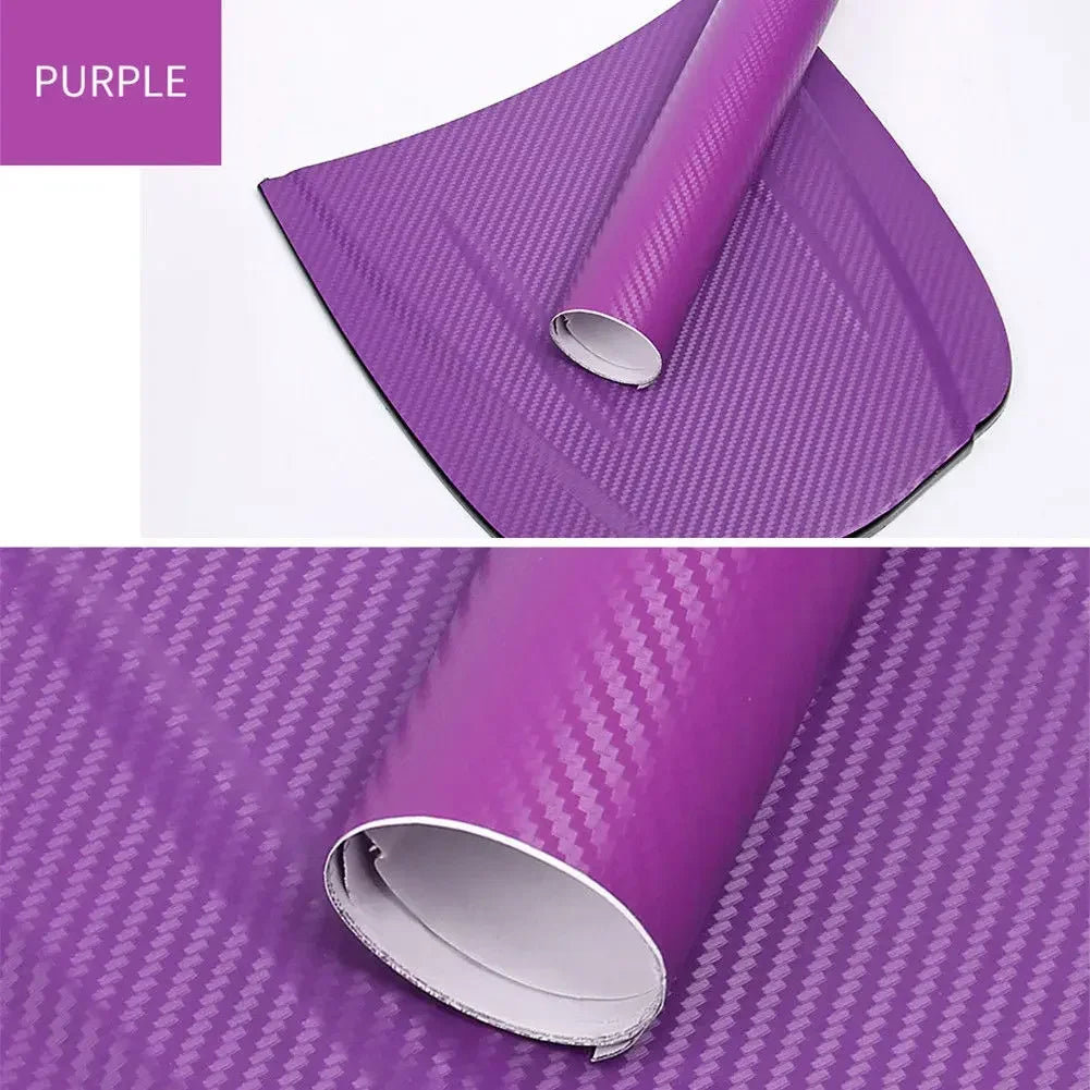 رول ملصقات كربون فايبر ثلاثي الأبعاد للسيارة والدراجة النارية 30×127سم – 3D Carbon Fiber Sticker Roll Film Wrap Car Motorcycle DIY Vinyl Decal 30x127cm
