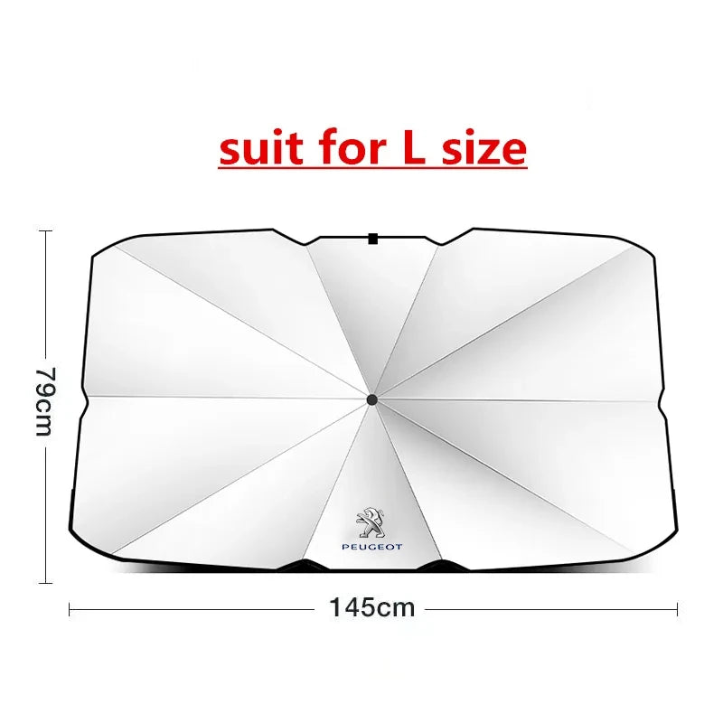 مظلة شمسية للزجاج الأمامي بيجو 206 207 208 301 308 406 408 508 2008 3008 4008 5008 RCZ Rifte – Car Windshield Sun Shade UV Reflector Umbrella Peugeot 206 207 208 301 308 406 408 508 2008 3008 4008 5008
