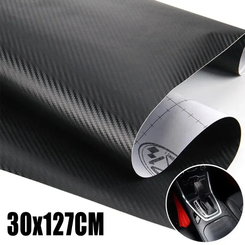 رول ملصقات كربون فايبر ثلاثي الأبعاد للسيارة والدراجة النارية 30×127سم – 3D Carbon Fiber Sticker Roll Film Wrap Car Motorcycle DIY Vinyl Decal 30x127cm