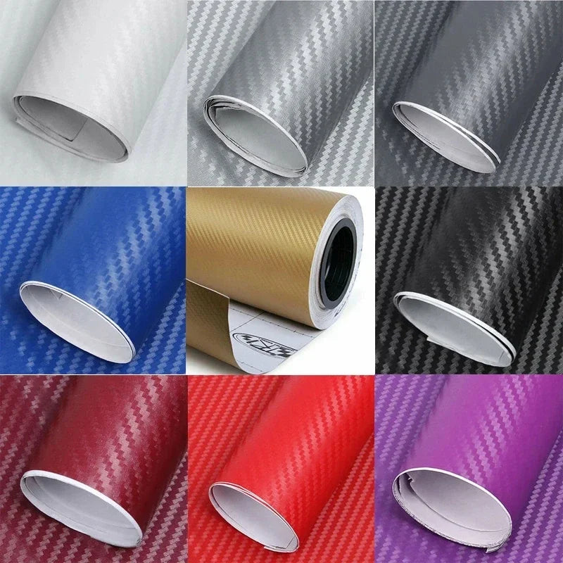 رول ملصقات كربون فايبر ثلاثي الأبعاد للسيارة والدراجة النارية 30×127سم – 3D Carbon Fiber Sticker Roll Film Wrap Car Motorcycle DIY Vinyl Decal 30x127cm