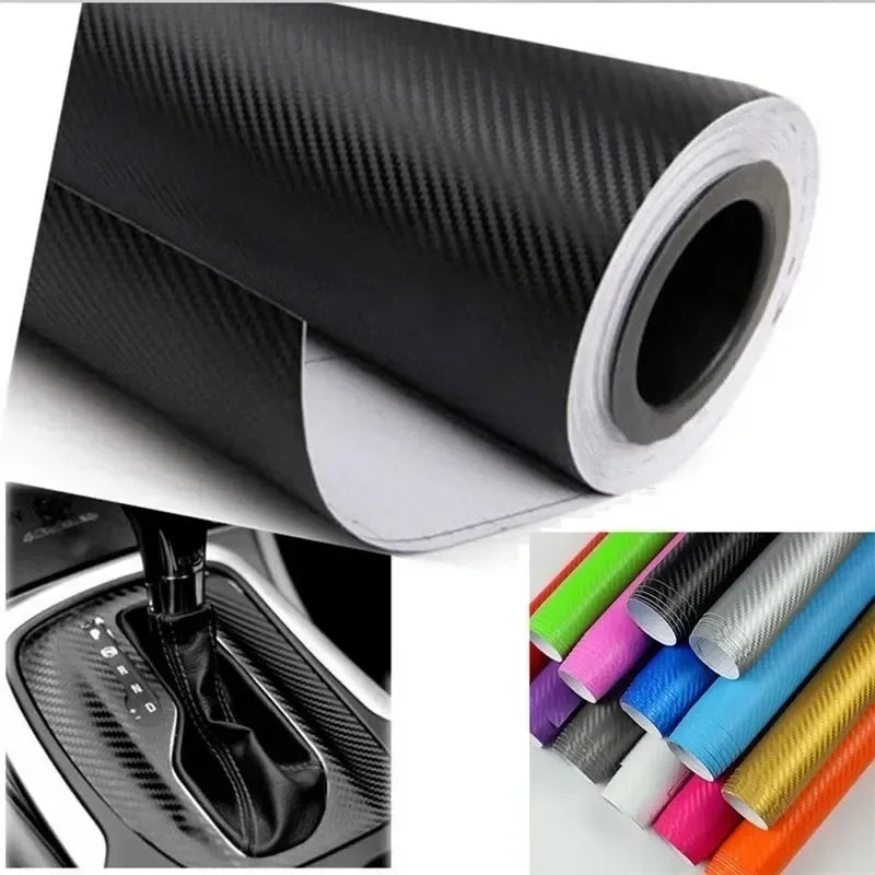 رول ملصقات كربون فايبر ثلاثي الأبعاد للسيارة والدراجة النارية 30×127سم – 3D Carbon Fiber Sticker Roll Film Wrap Car Motorcycle DIY Vinyl Decal 30x127cm