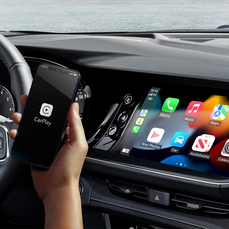 محول لاسلكي 2بر1 لآيفون وأندرويد ذكي لتحويل CarPlay السلكي إلى لاسلكي – 2in1 Wireless CarPlay Android Auto Adapter AI Smart Box Dongle Wired to Wireless