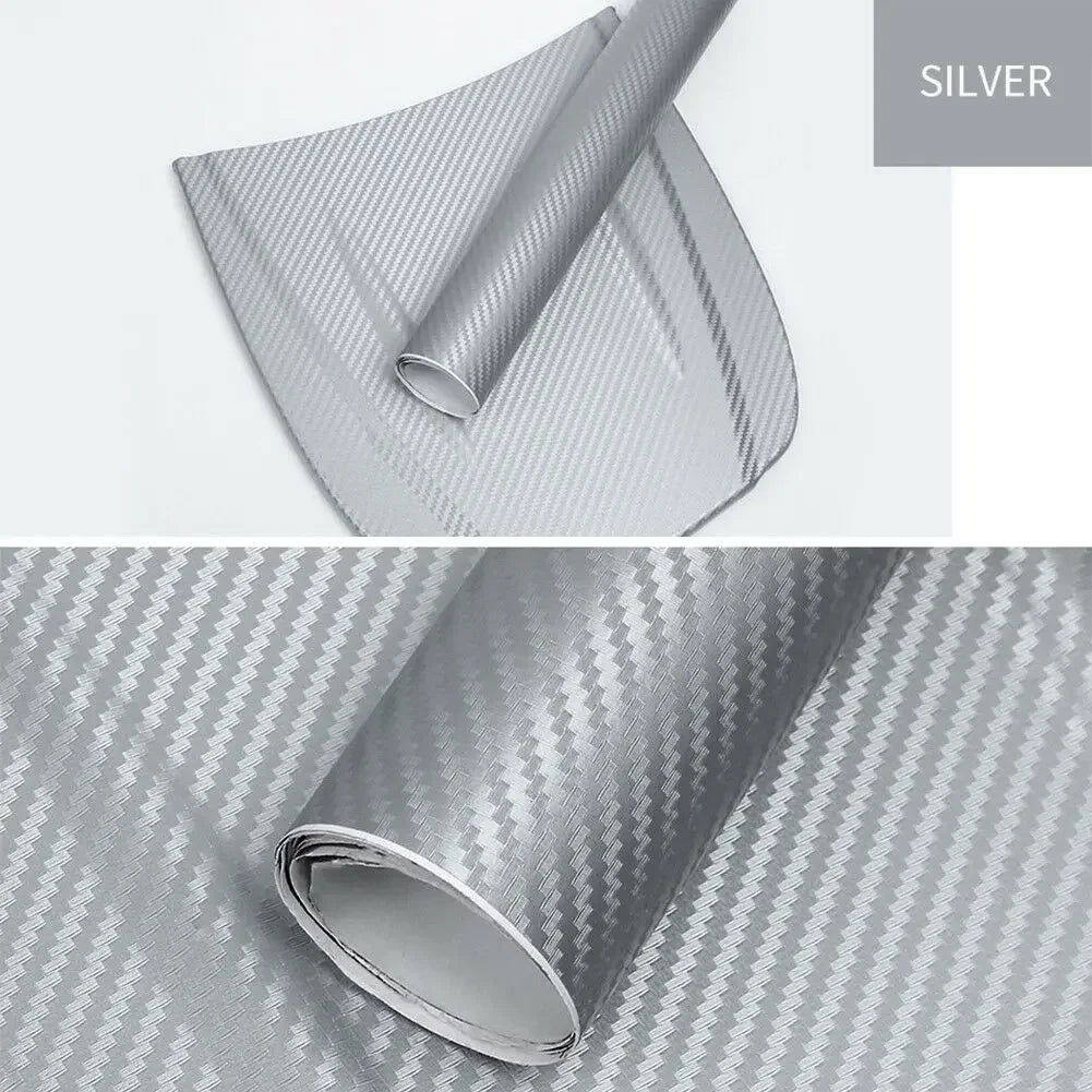 رول ملصقات كربون فايبر ثلاثي الأبعاد للسيارة والدراجة النارية 30×127سم – 3D Carbon Fiber Sticker Roll Film Wrap Car Motorcycle DIY Vinyl Decal 30x127cm