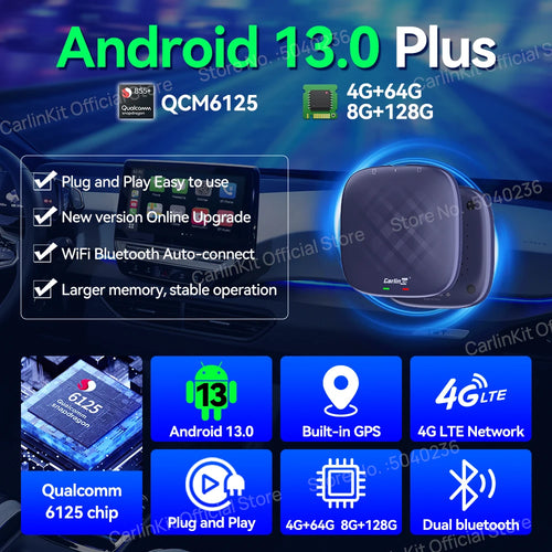 بوكس CarlinKit أندرويد 13 لاسلكي 8جيغا+128جيغا Qualcomm 8 أنوية دعم Netflix – CarlinKit 8G+128G Android 13 CarPlay AI Box Qualcomm 8-Cores Wireless Android Auto FOTA Netflix