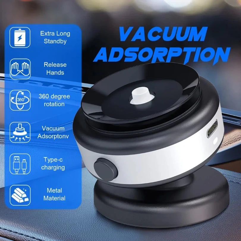حامل هاتف مغناطيسي كهربائي للسيارة بكوب شفط 360° لآيفون 14 15 16 – Electric Vacuum Magnetic Car Mount 360° Rotation Suction Cup iPhone 14 15 16 Hands-Free