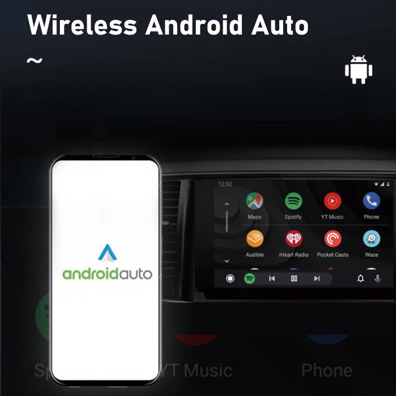 محول لاسلكي 2بر1 لآيفون وأندرويد ذكي لتحويل CarPlay السلكي إلى لاسلكي – 2in1 Wireless CarPlay Android Auto Adapter AI Smart Box Dongle Wired to Wireless