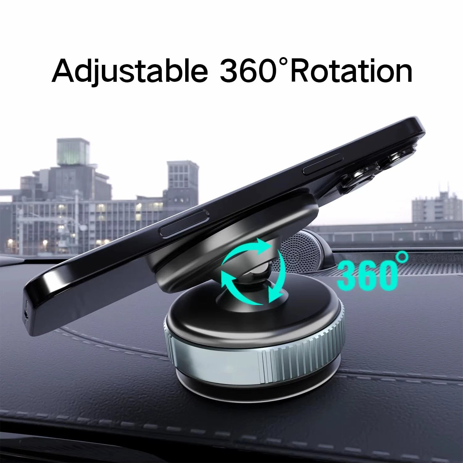 حامل هاتف مغناطيسي بكوب شفط للسيارة متوافق مع MagSafe دوران 360° – Suction Cup Magnetic Car Phone Holder MagSafe Compatible 360° Rotation Dashboard Stand